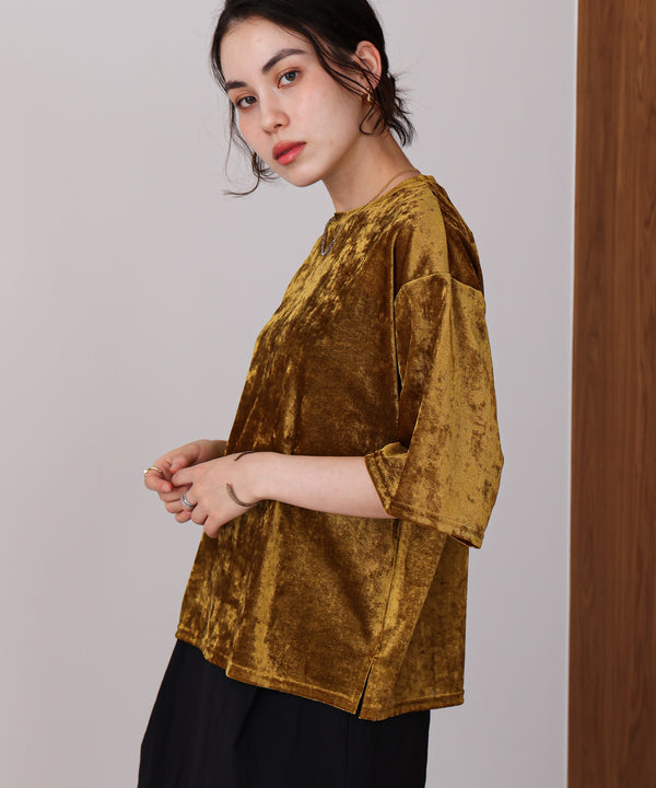 【WEB限定】シアーベロア五分袖Tシャツ