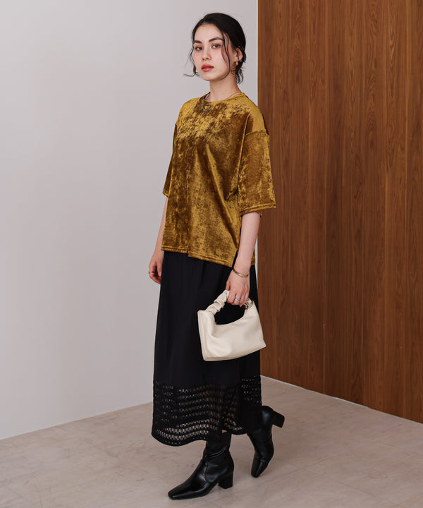 【WEB限定】シアーベロア五分袖Tシャツ