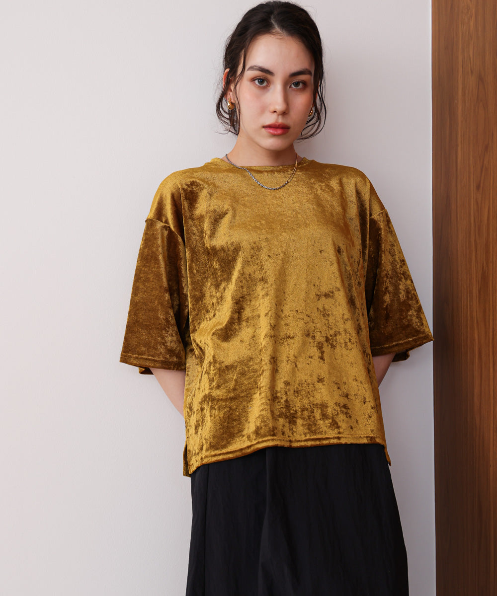 【WEB限定】シアーベロア五分袖Tシャツ