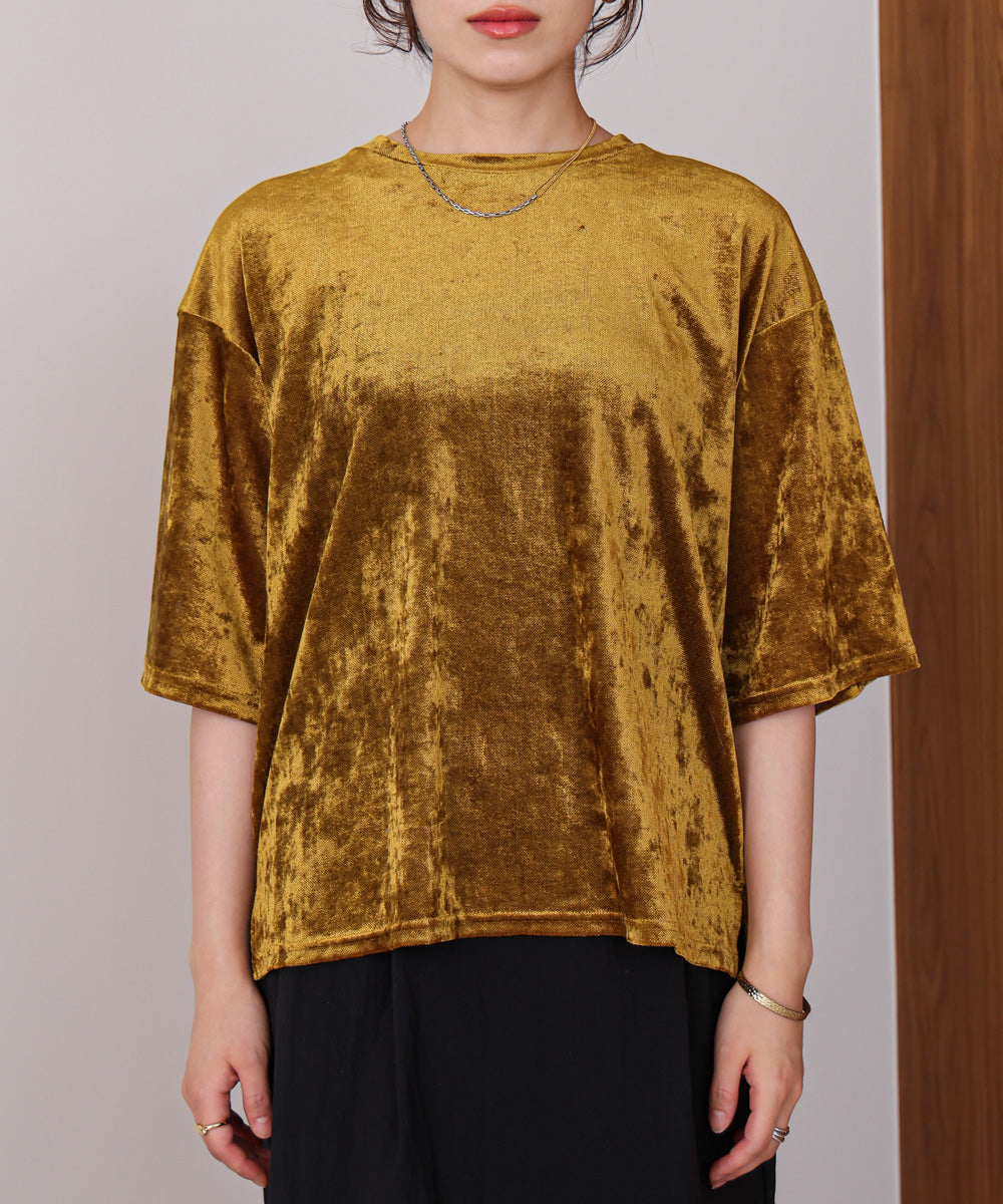 【WEB限定】シアーベロア五分袖Tシャツ