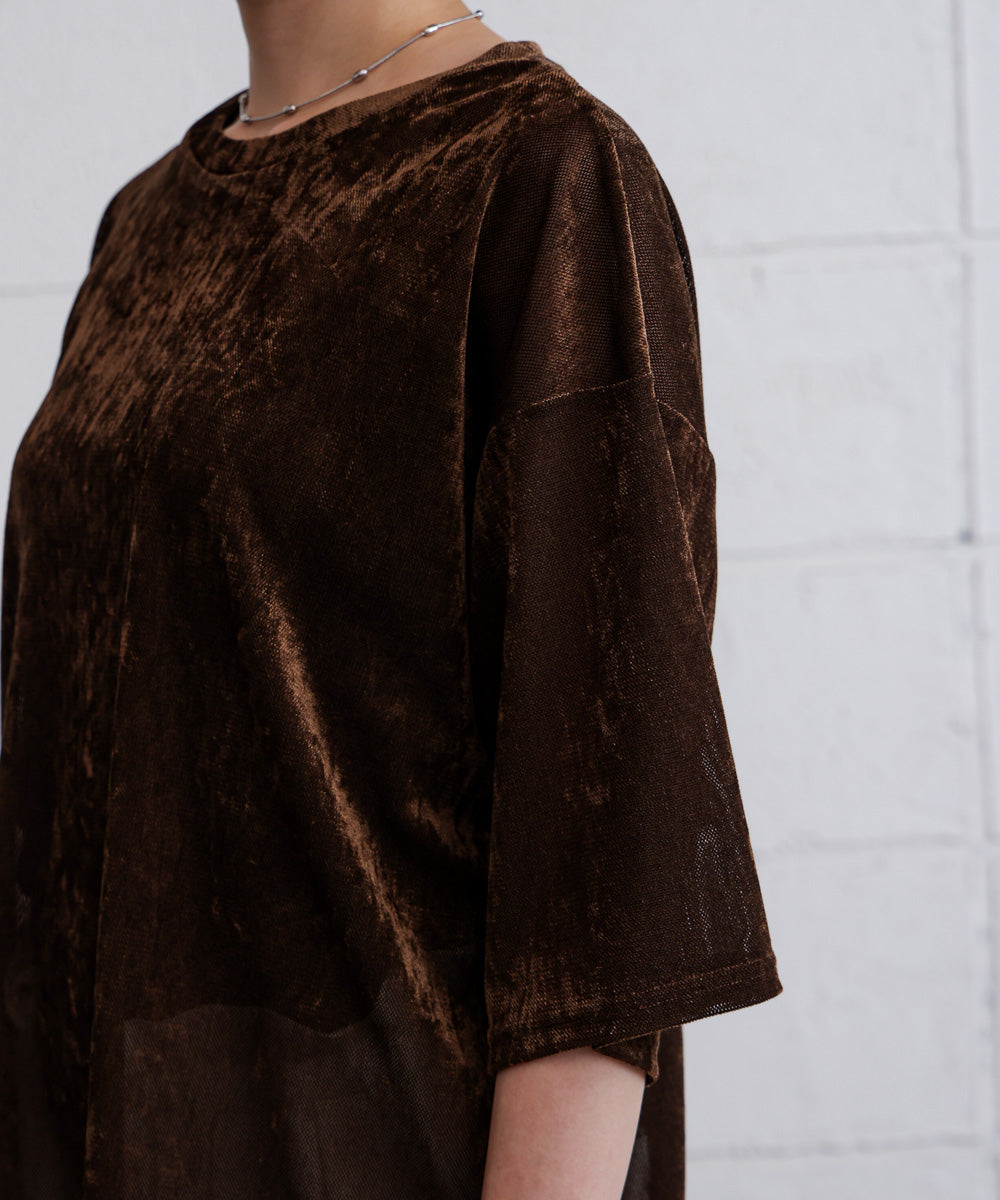 【WEB限定】シアーベロア五分袖Tシャツ