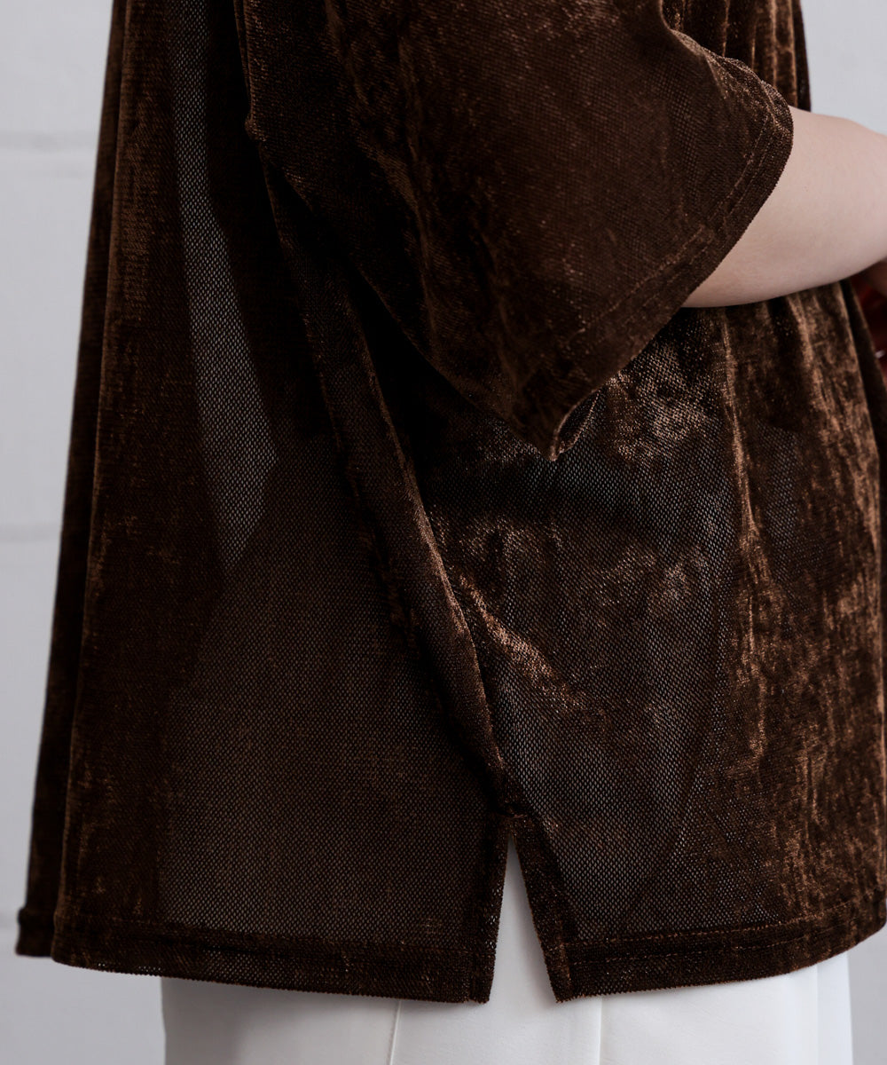 【WEB限定】シアーベロア五分袖Tシャツ