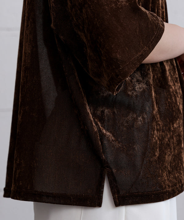 【WEB限定】シアーベロア五分袖Tシャツ