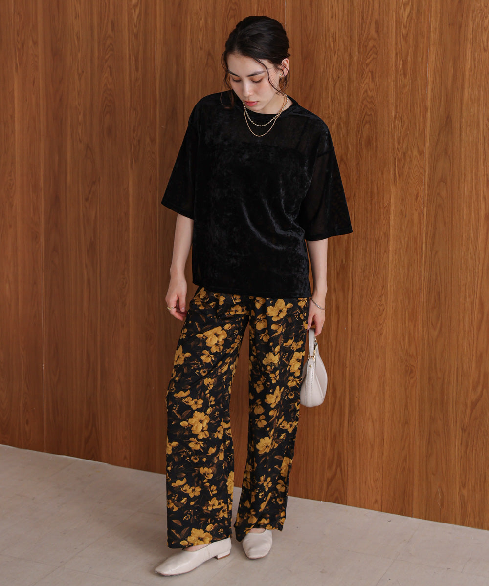 【WEB限定】シアーベロア五分袖Tシャツ