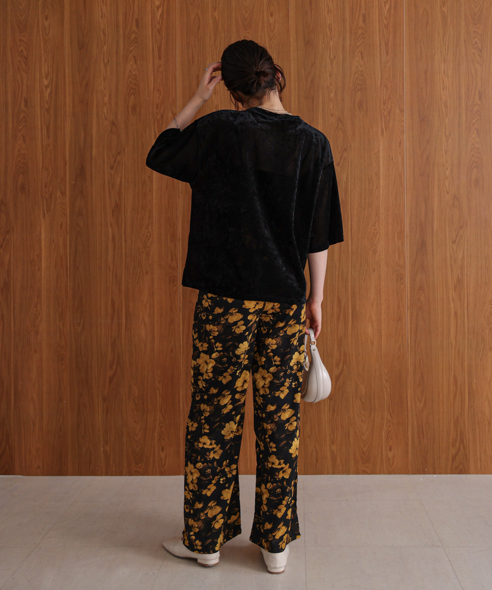 【WEB限定】シアーベロア五分袖Tシャツ