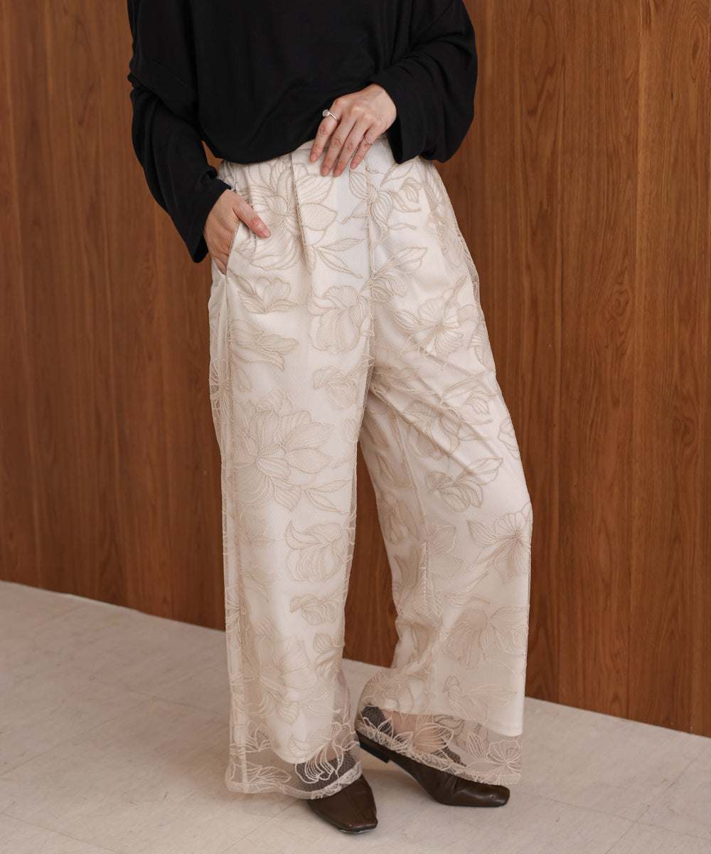 【WEB限定】フラワーチュールモチーフパンツ