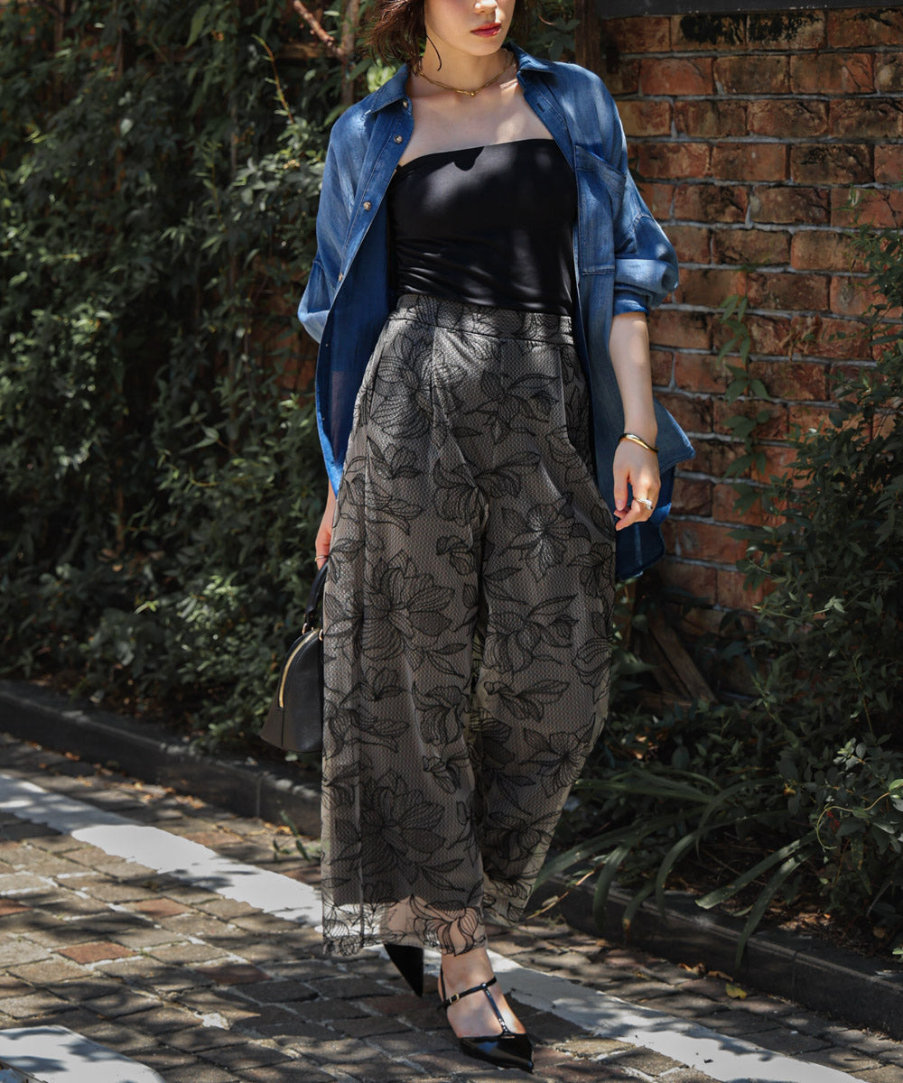 【WEB限定】フラワーチュールモチーフパンツ