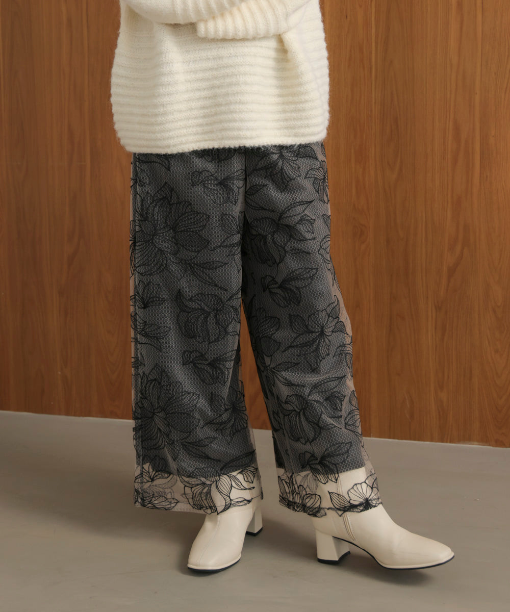 【WEB限定】フラワーチュールモチーフパンツ
