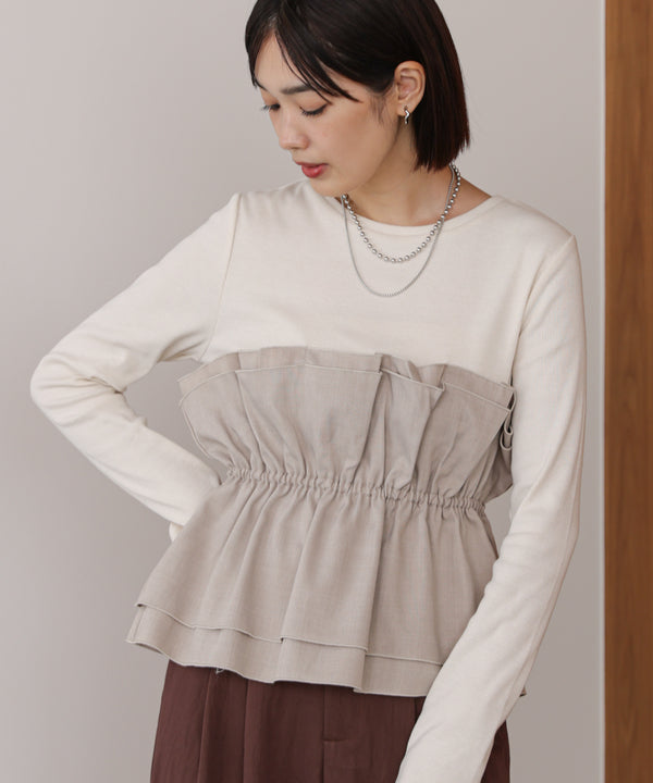 【WEB限定】ビスチェ風レイヤードプルオーバー
