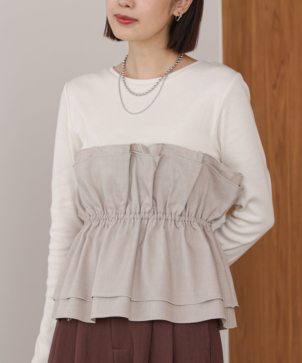 【WEB限定】ビスチェ風レイヤードプルオーバー