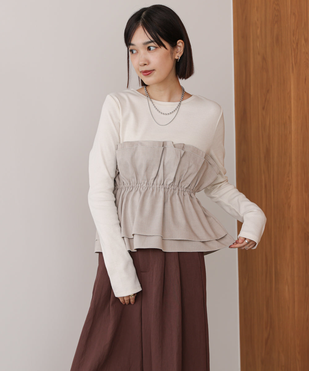 【WEB限定】ビスチェ風レイヤードプルオーバー