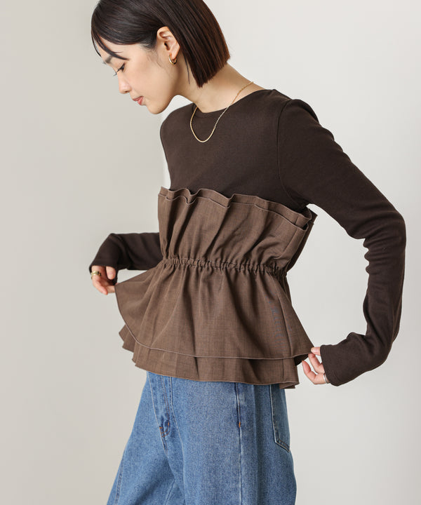 【WEB限定】ビスチェ風レイヤードプルオーバー