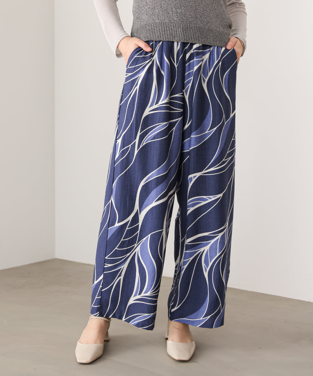 【WEB限定】ウェーブリーフ柄パンツ