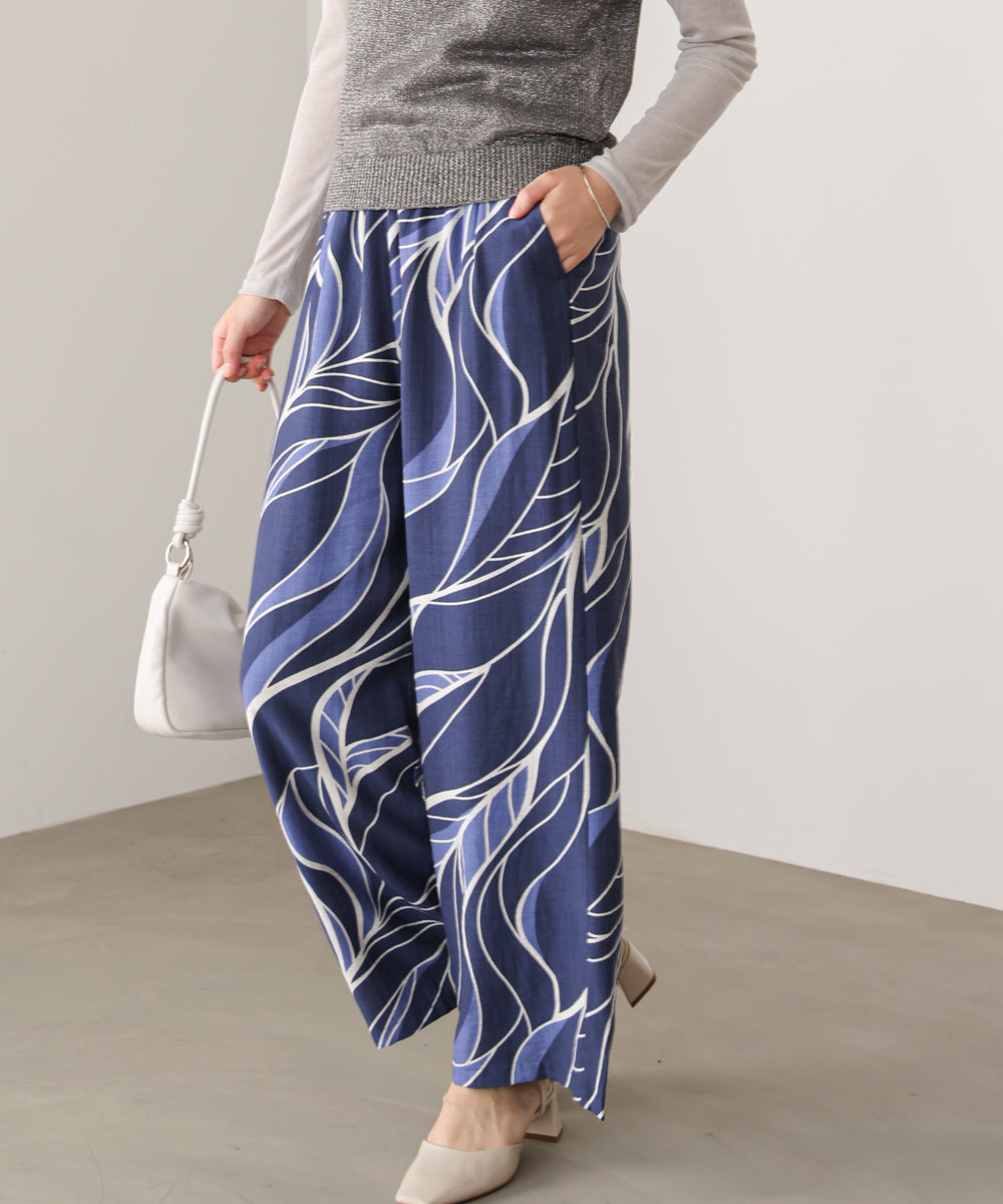 【WEB限定】ウェーブリーフ柄パンツ