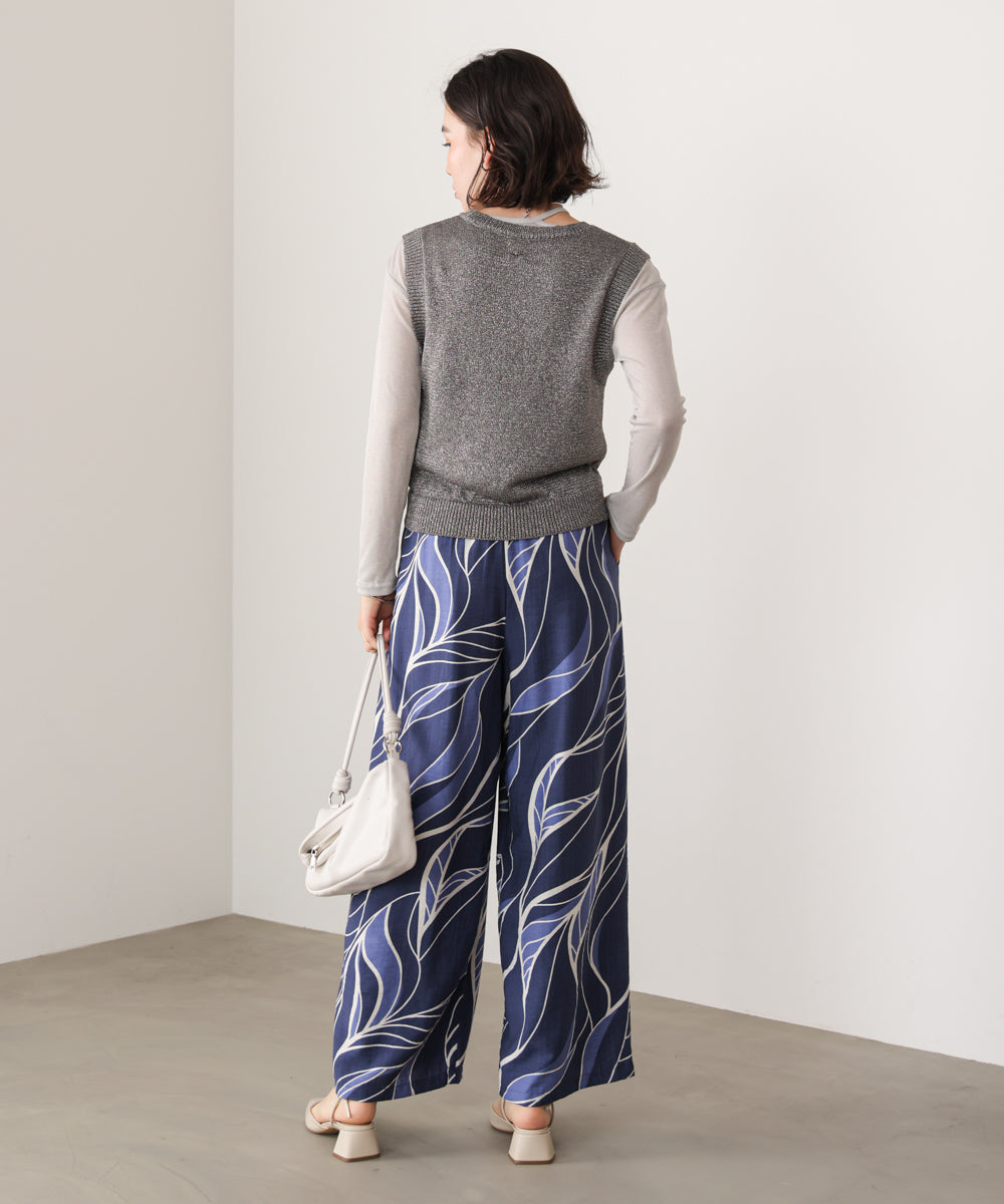 【WEB限定】ウェーブリーフ柄パンツ