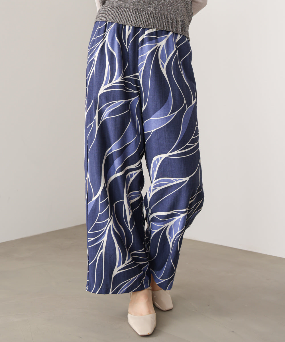 【WEB限定】ウェーブリーフ柄パンツ