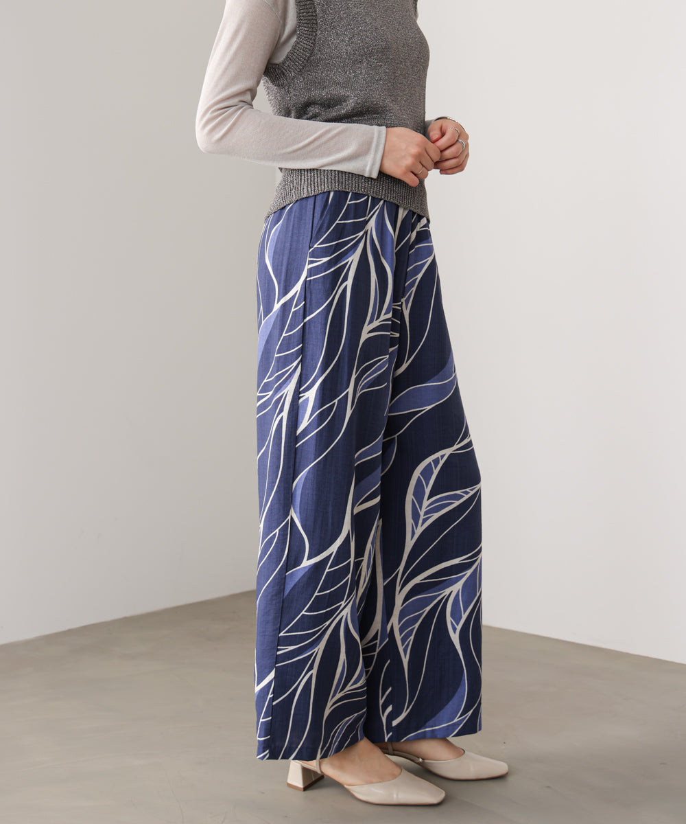 【WEB限定】ウェーブリーフ柄パンツ