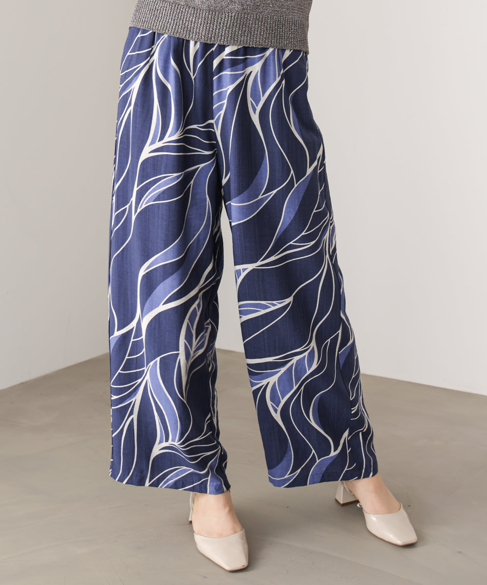 【WEB限定】ウェーブリーフ柄パンツ