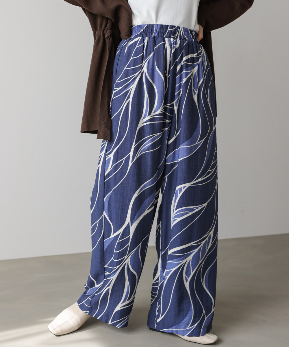 【WEB限定】ウェーブリーフ柄パンツ
