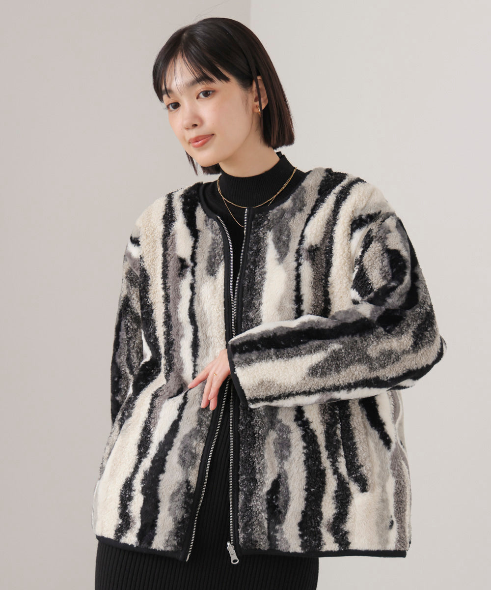 ニュアンスカラーボア2WAYブルゾン