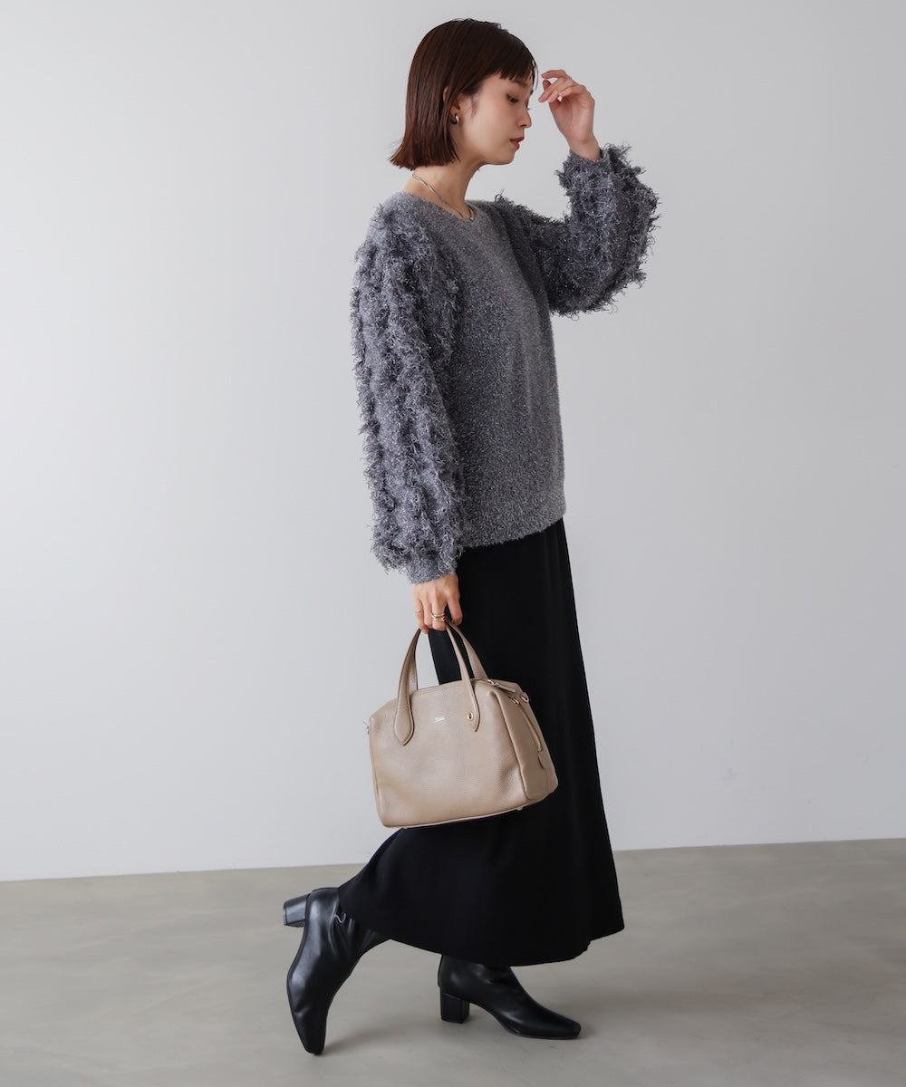 ラメフリンジニット