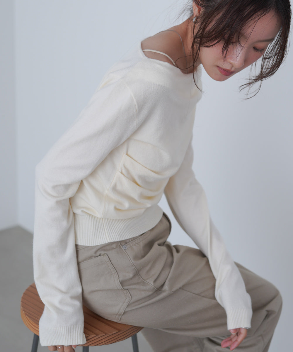 クロスドレープニットプルオーバー
