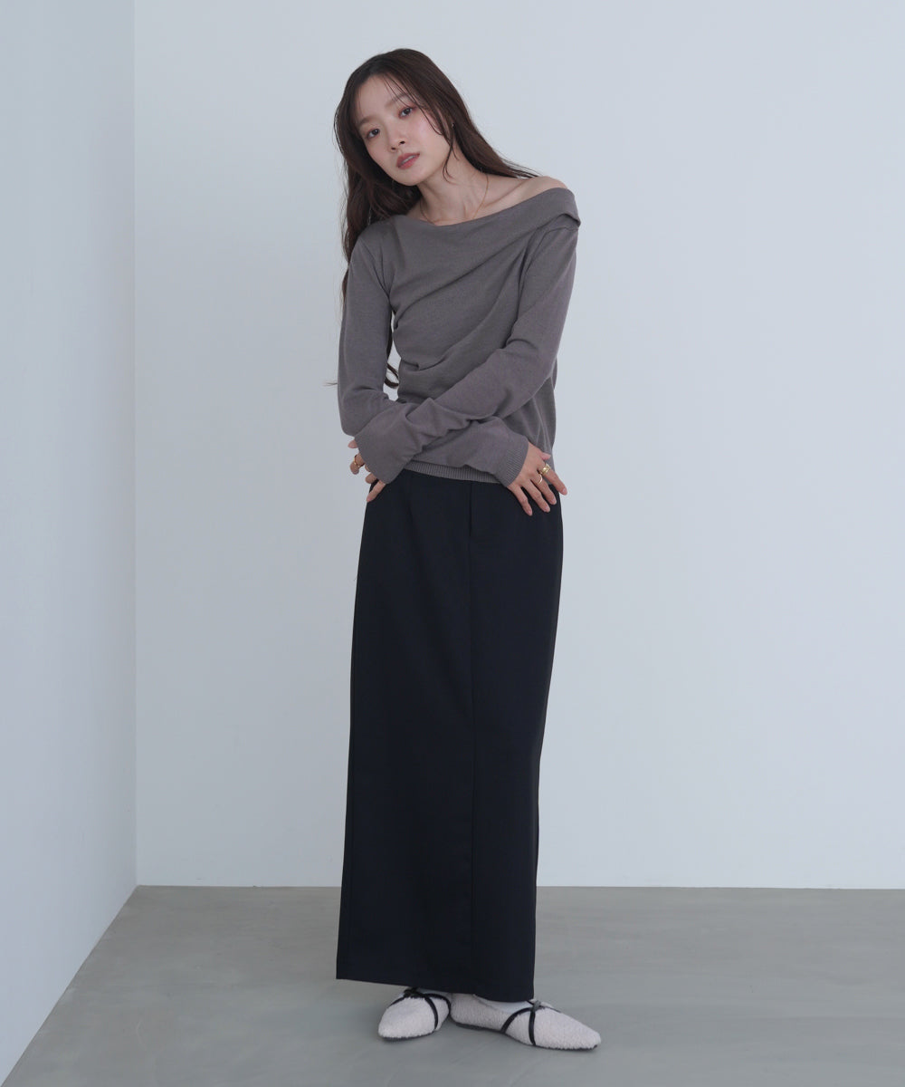 クロスドレープニットプルオーバー