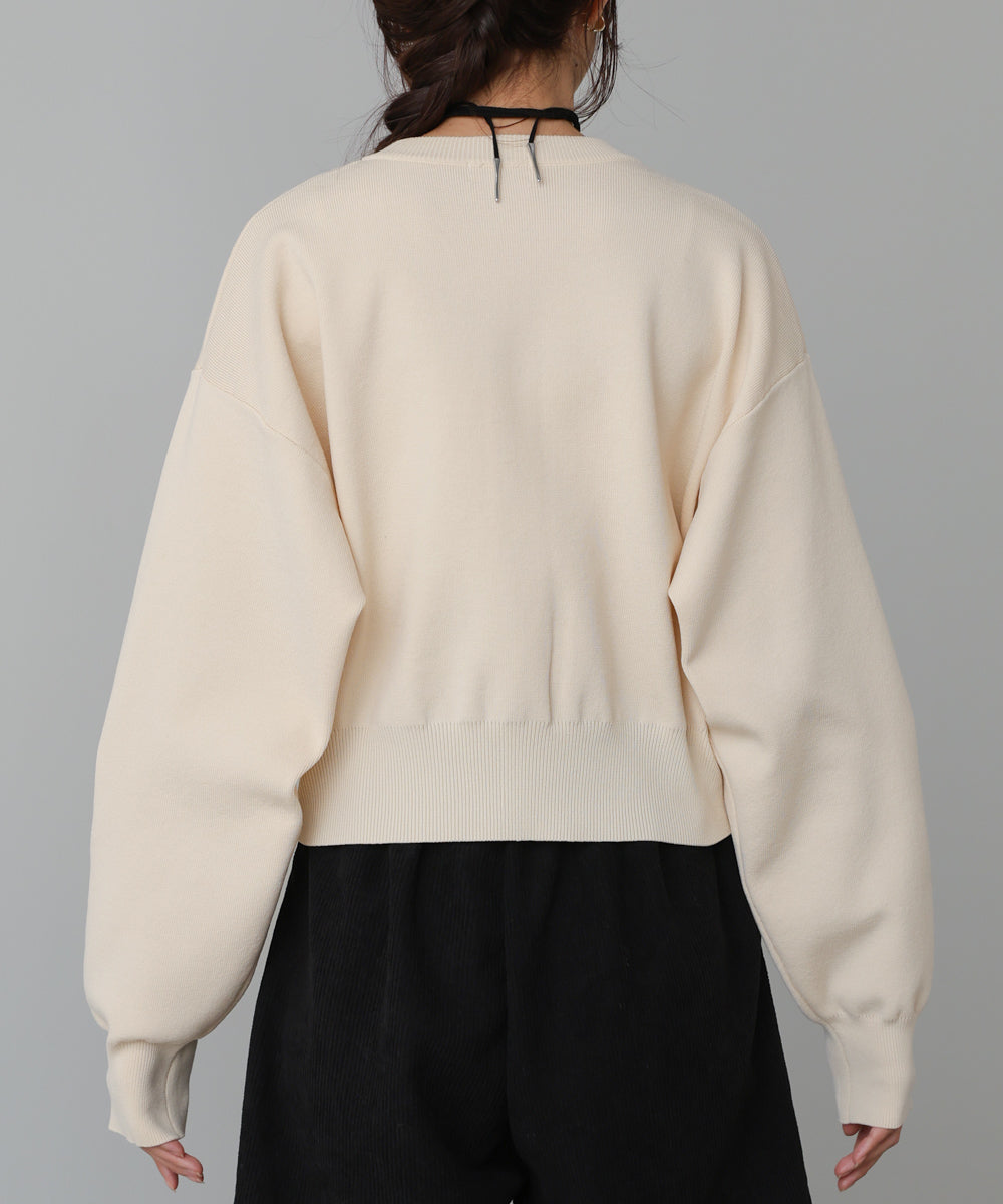 コード刺繍ニットカーディガン