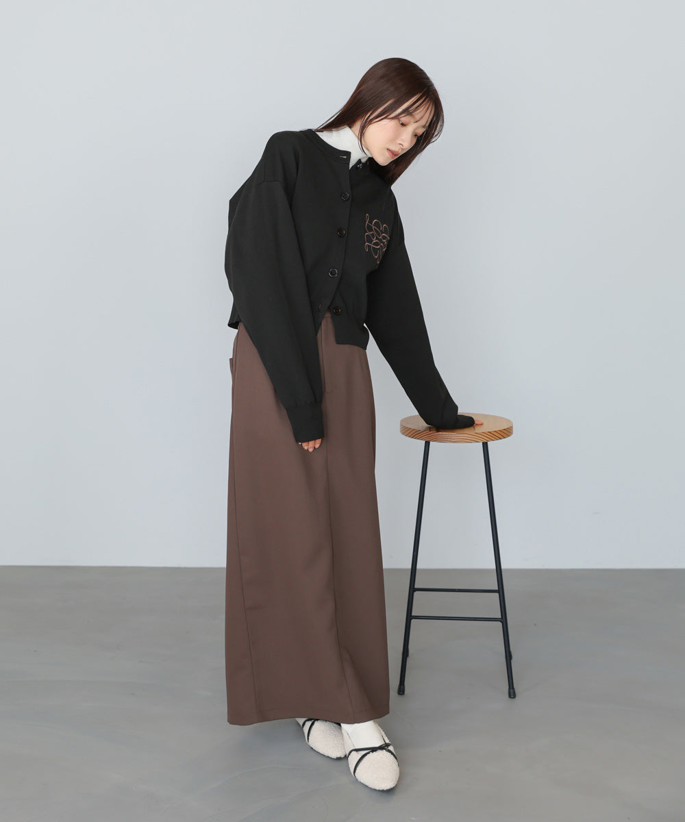 コード刺繍ニットカーディガン