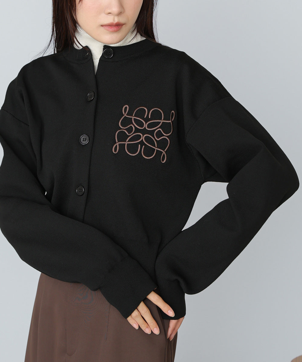 コード刺繍ニットカーディガン