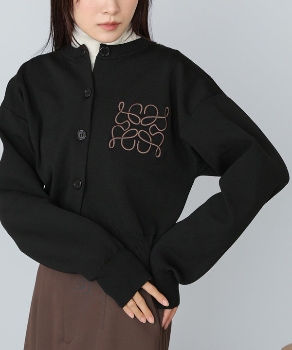 コード刺繍ニットカーディガン