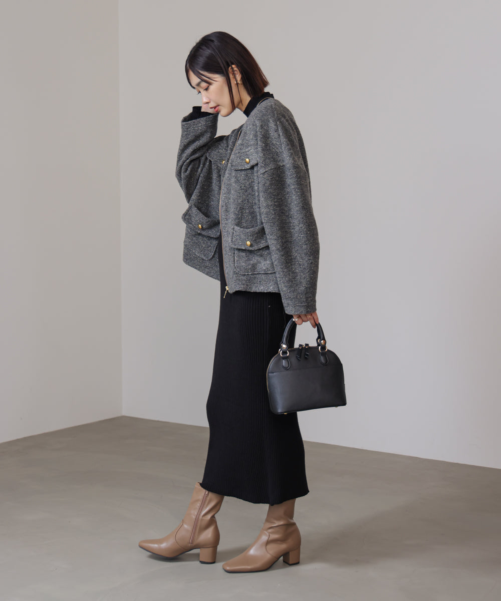 【日本製】イタリアンエアリーノーカラージャケット