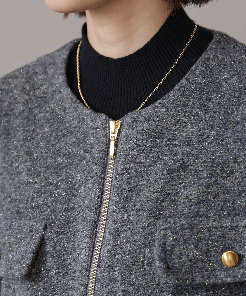 【日本製】イタリアンエアリーノーカラージャケット