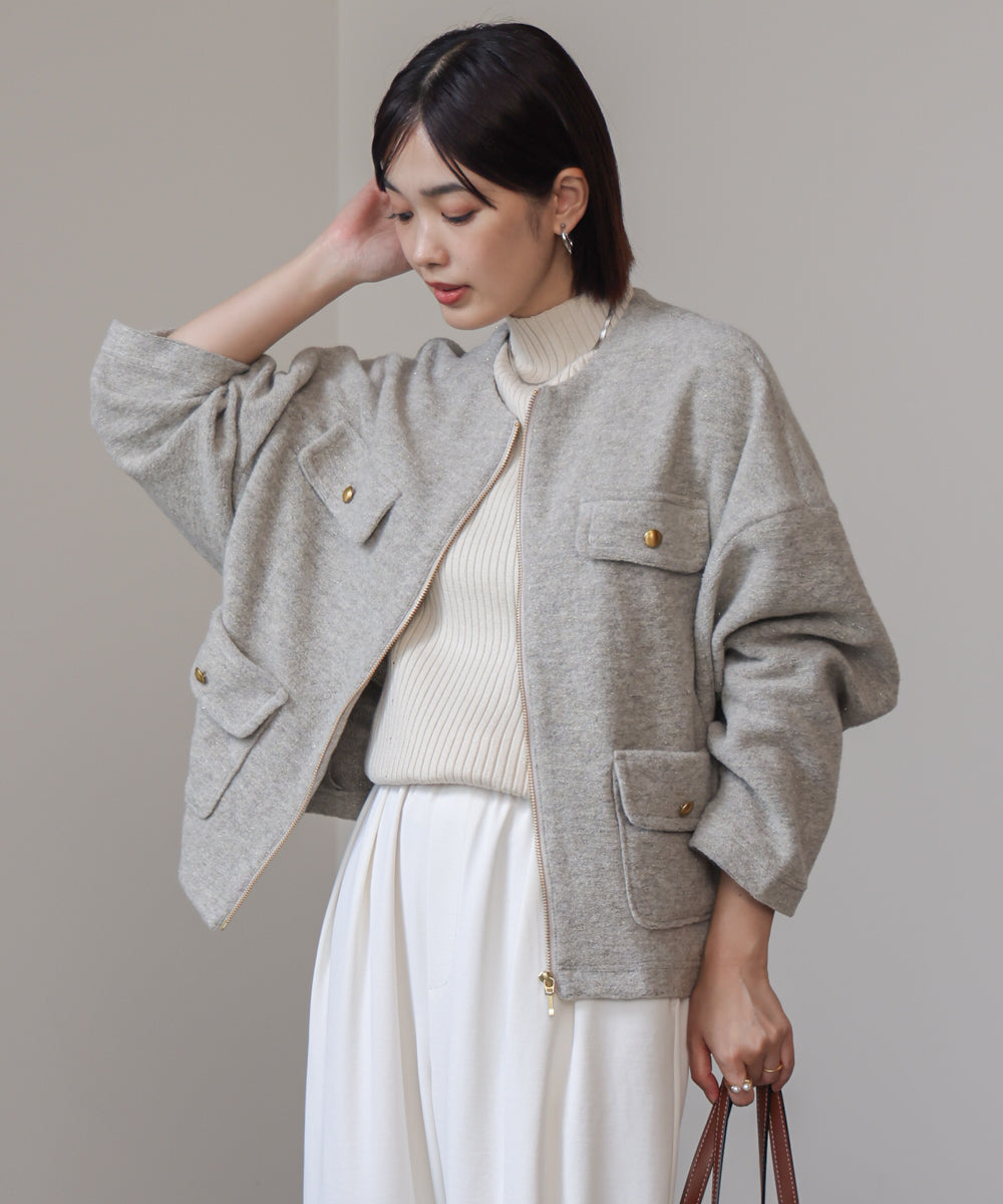 【日本製】イタリアンエアリーノーカラージャケット