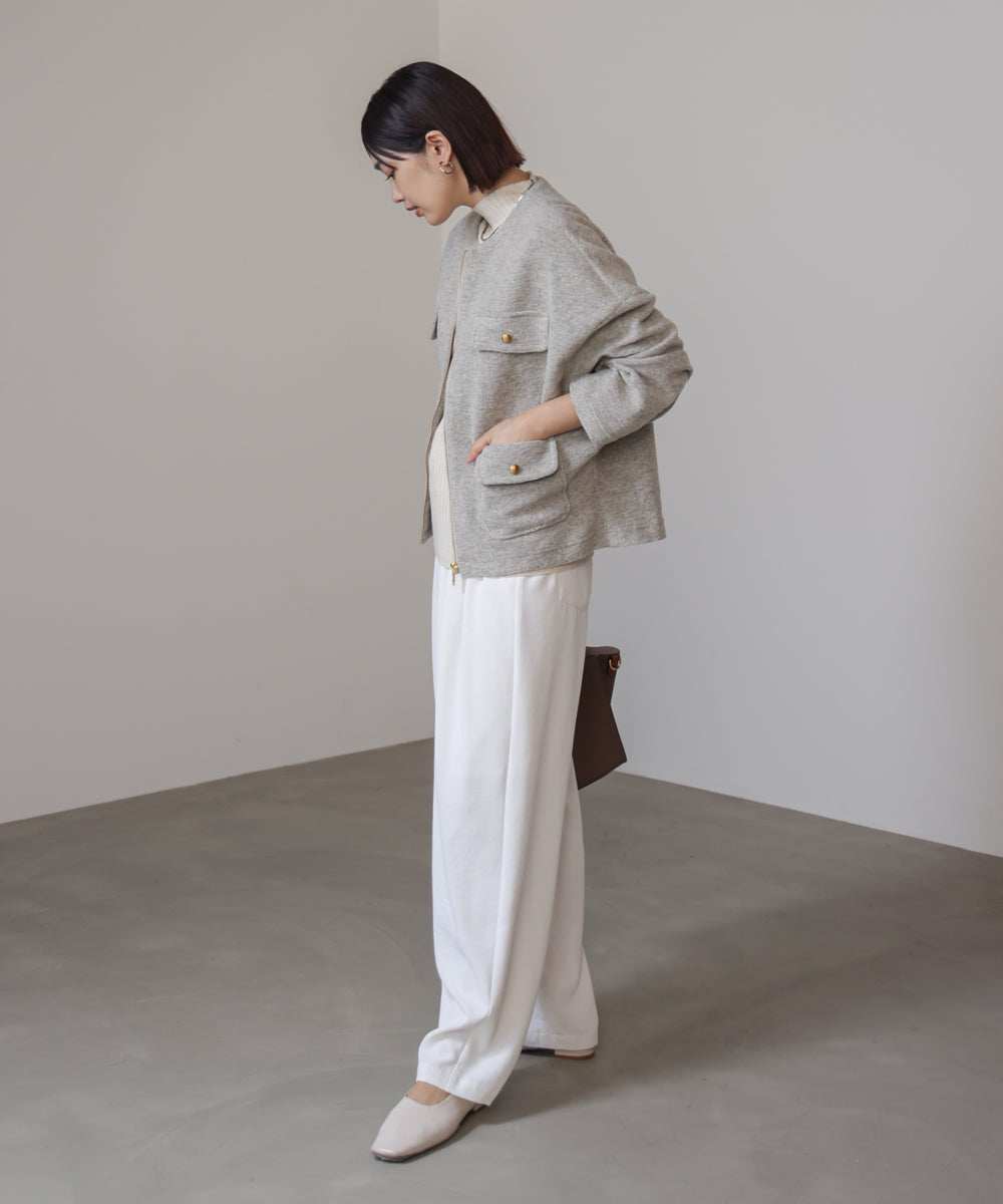 【日本製】イタリアンエアリーノーカラージャケット