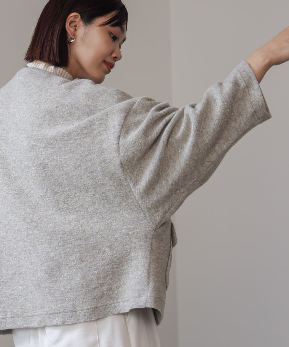 【日本製】イタリアンエアリーノーカラージャケット