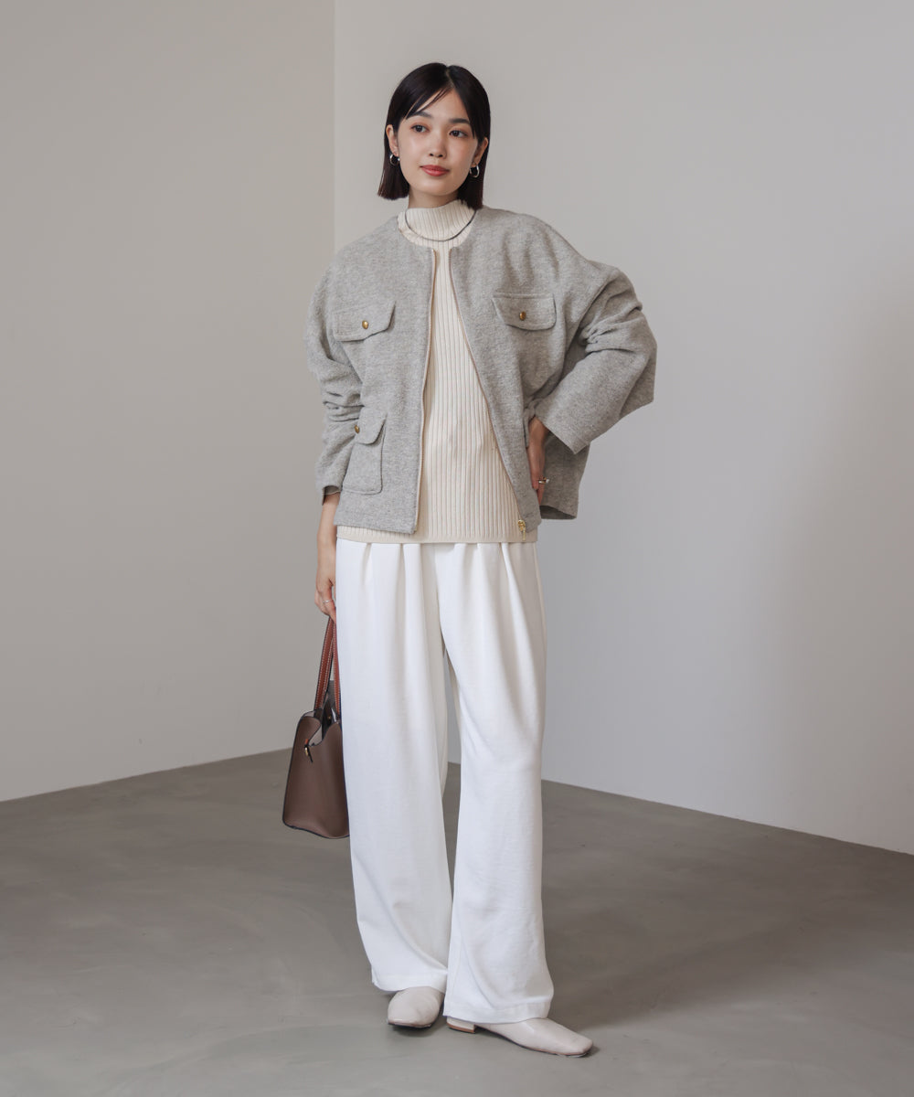 【日本製】イタリアンエアリーノーカラージャケット