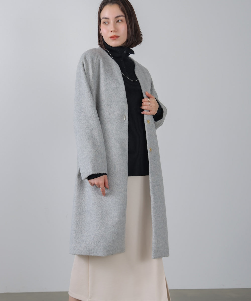 ライトシャギーウールロングコート