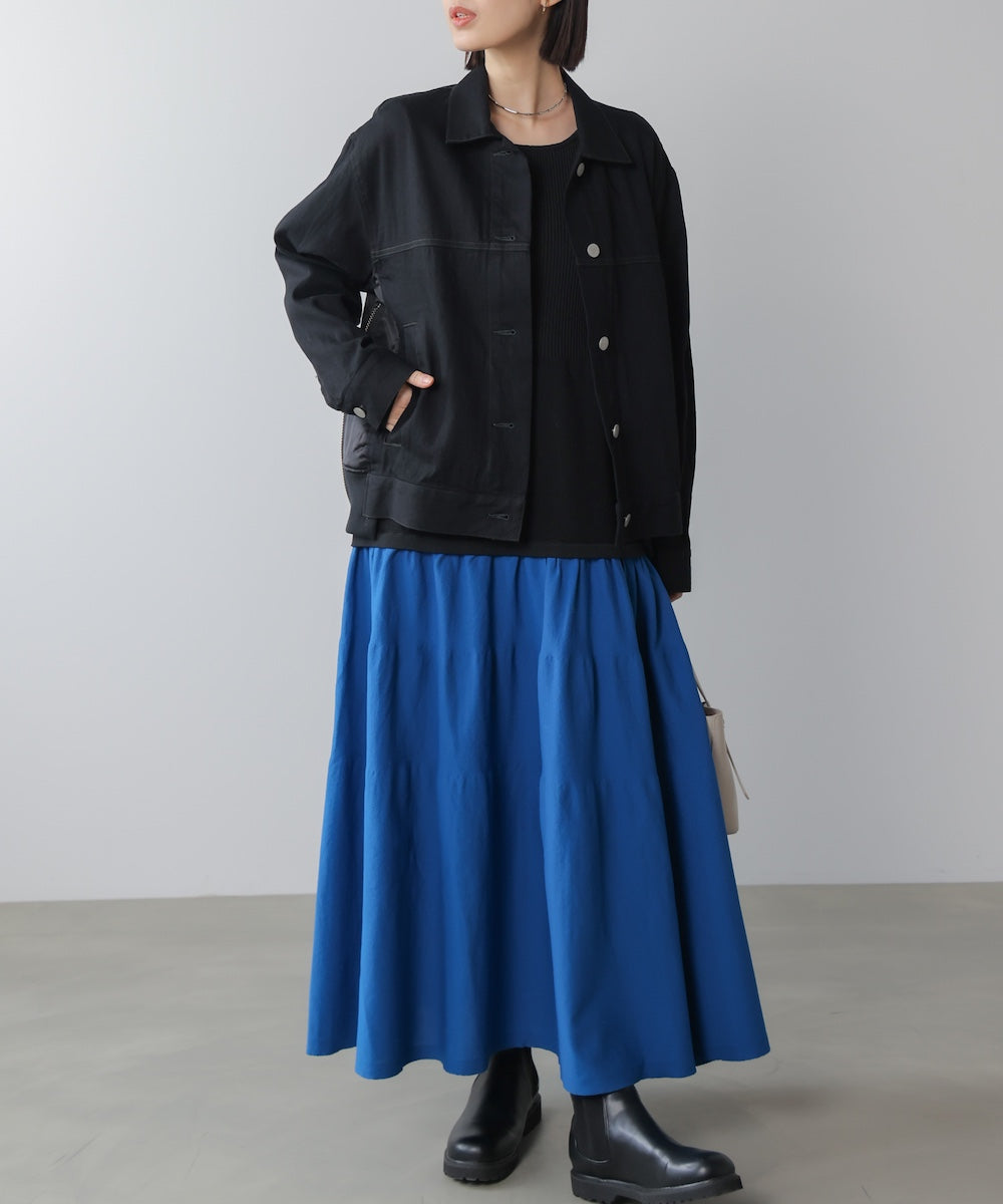 エアリーバイカラーニットワンピース