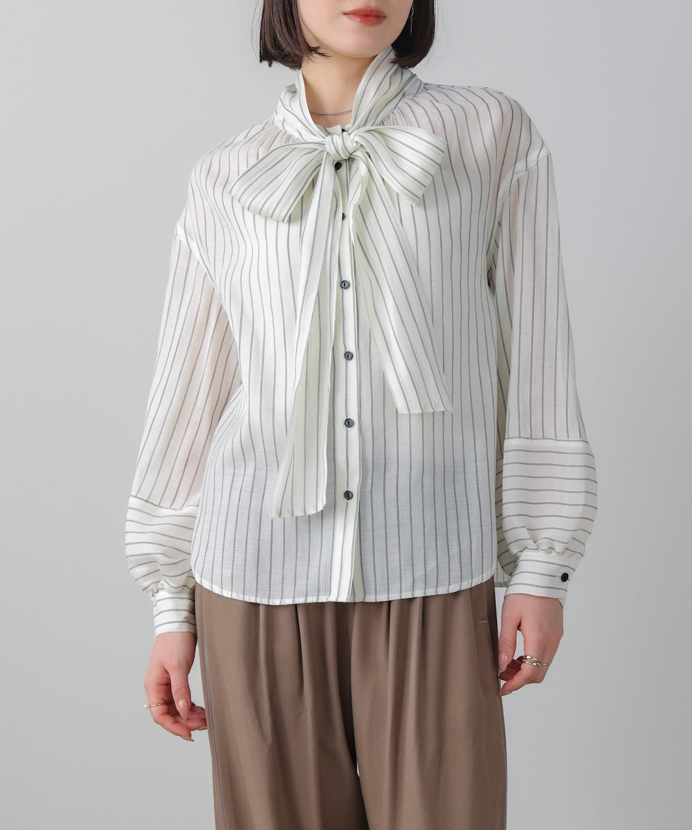 シアーツイルストライプブラウス