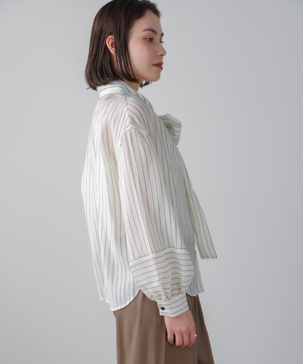 シアーツイルストライプブラウス