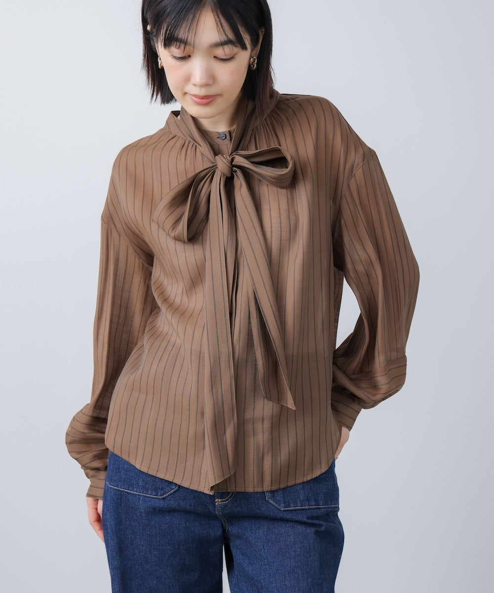 シアーツイルストライプブラウス