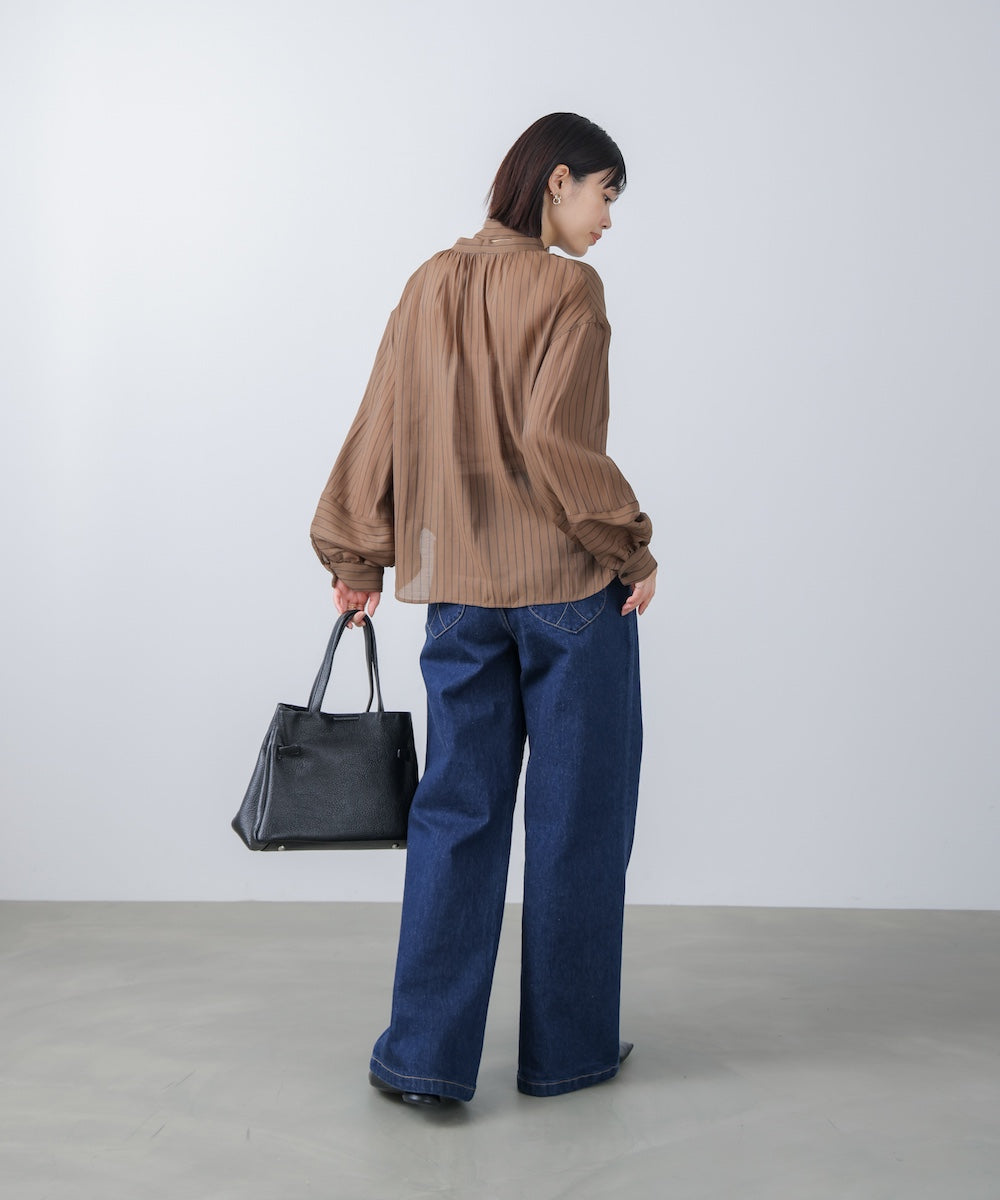 シアーツイルストライプブラウス