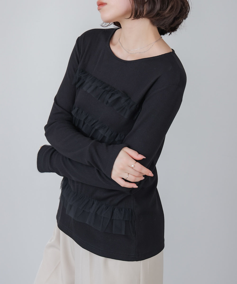 ティアードフリルニット