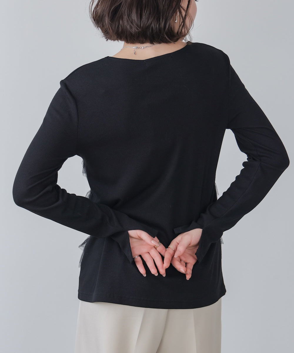 ティアードフリルニット