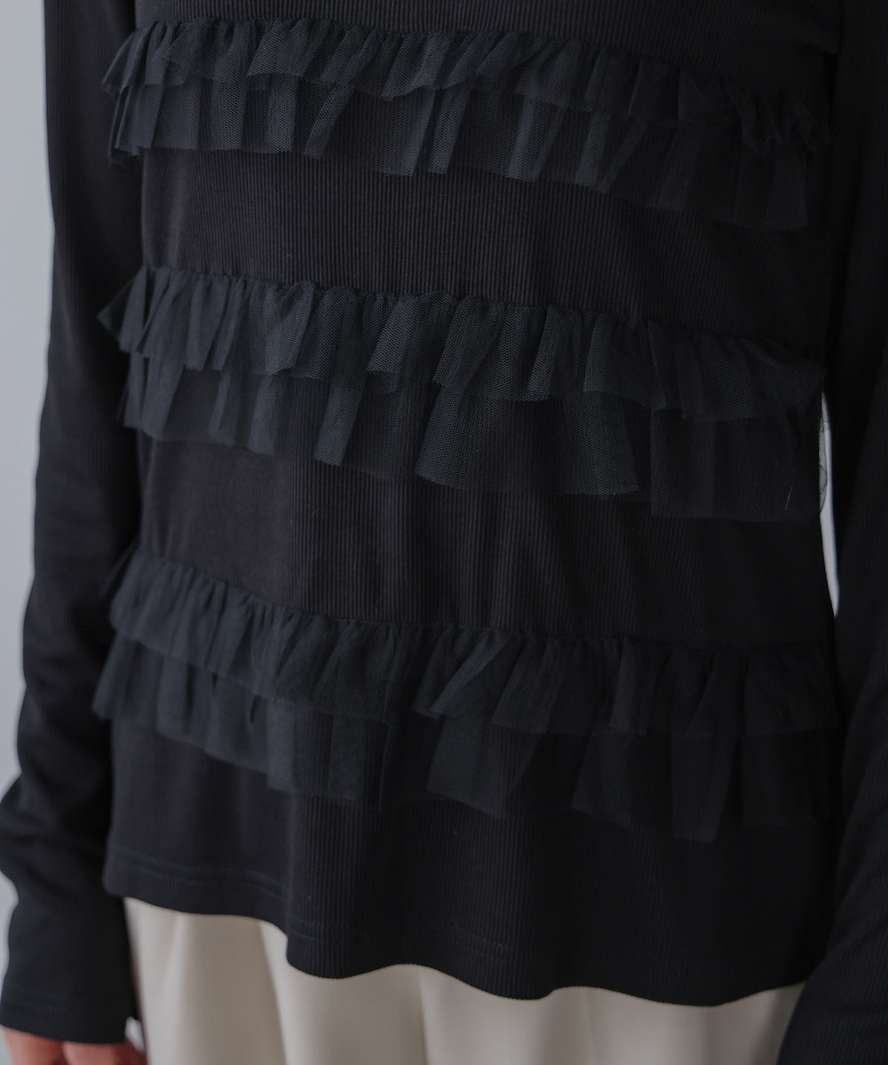 ティアードフリルニット