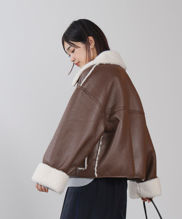 レザーボアブルゾン