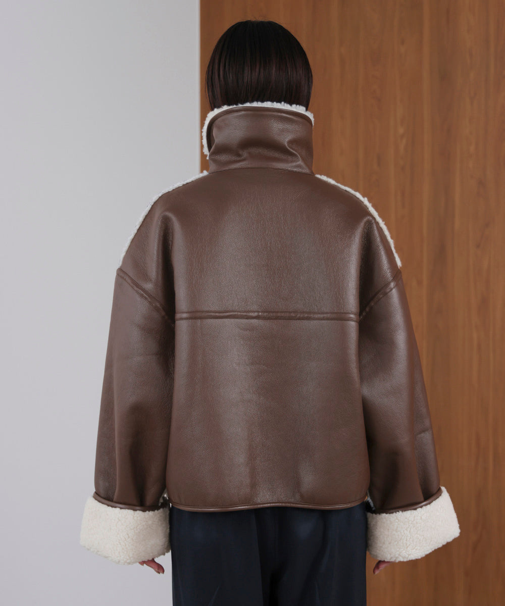 レザーボアブルゾン