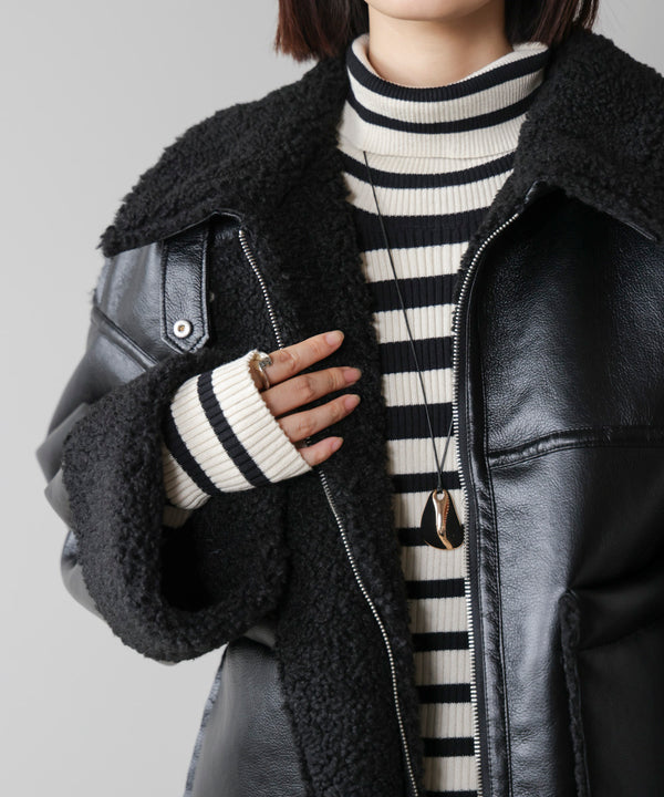 レザーボアブルゾン