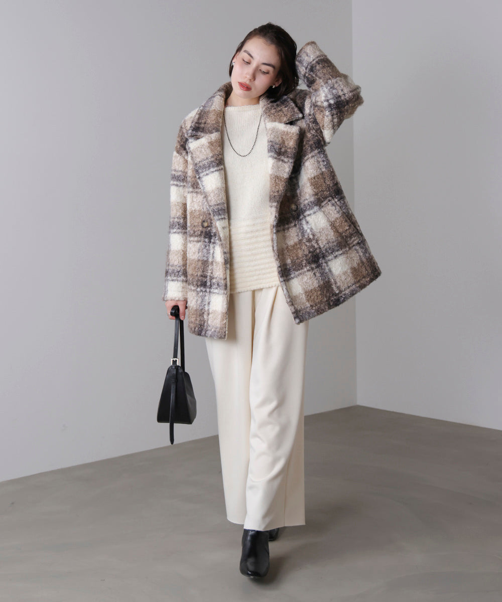 ブークレチェックコート
